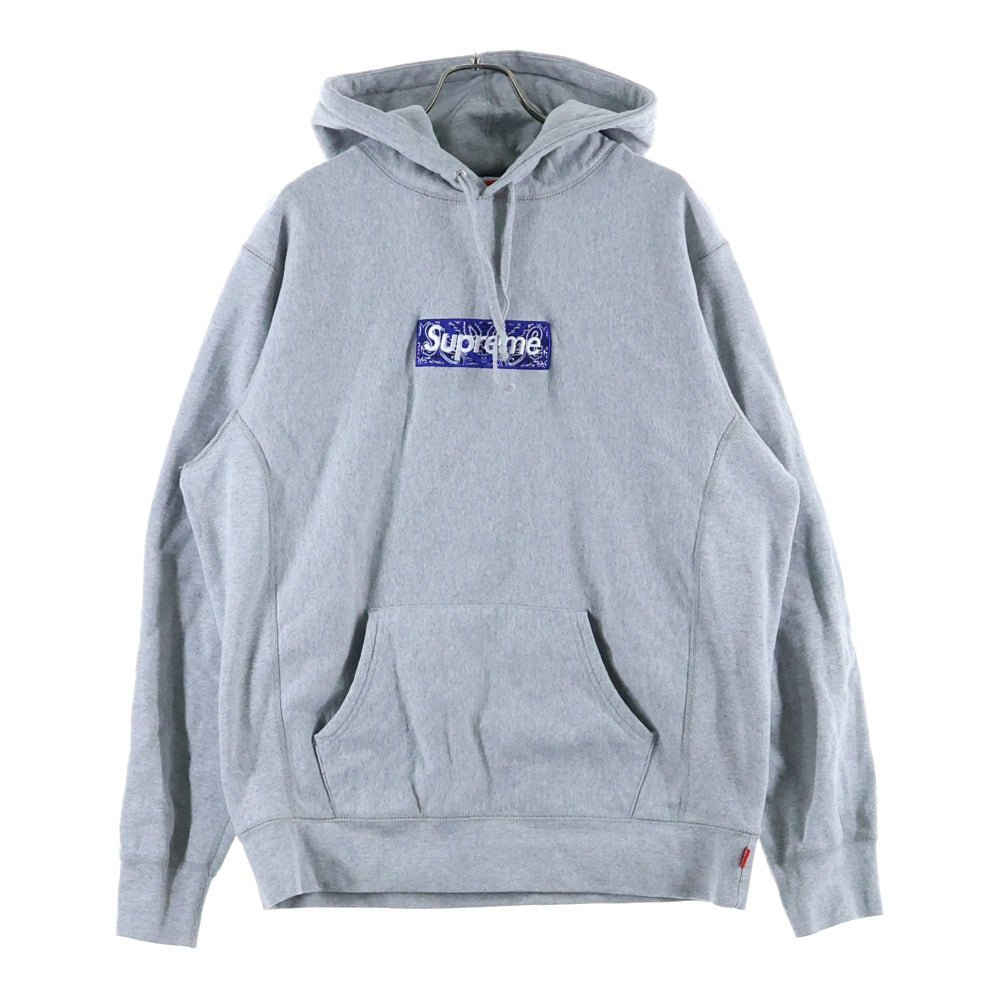SUPREME(シュプリーム) 19AW Bandana Box Logo Hooded Sweatshirt バンダナボックスロゴ フーデッド プルオーバーパーカー グレー