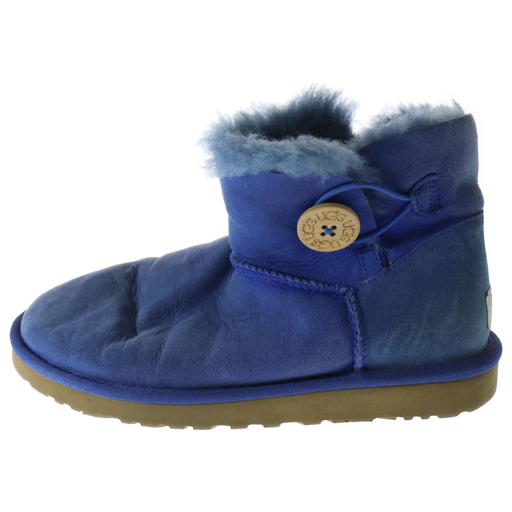 UGG(アグ) ボタン ショート ムートンブーツ ブルー US7/24.0cm 3352
