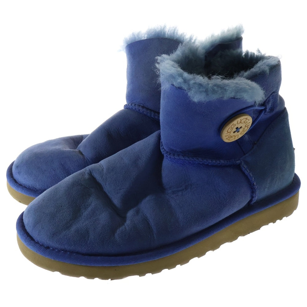 UGG(アグ) ボタン ショート ムートンブーツ ブルー US7/24.0cm 3352