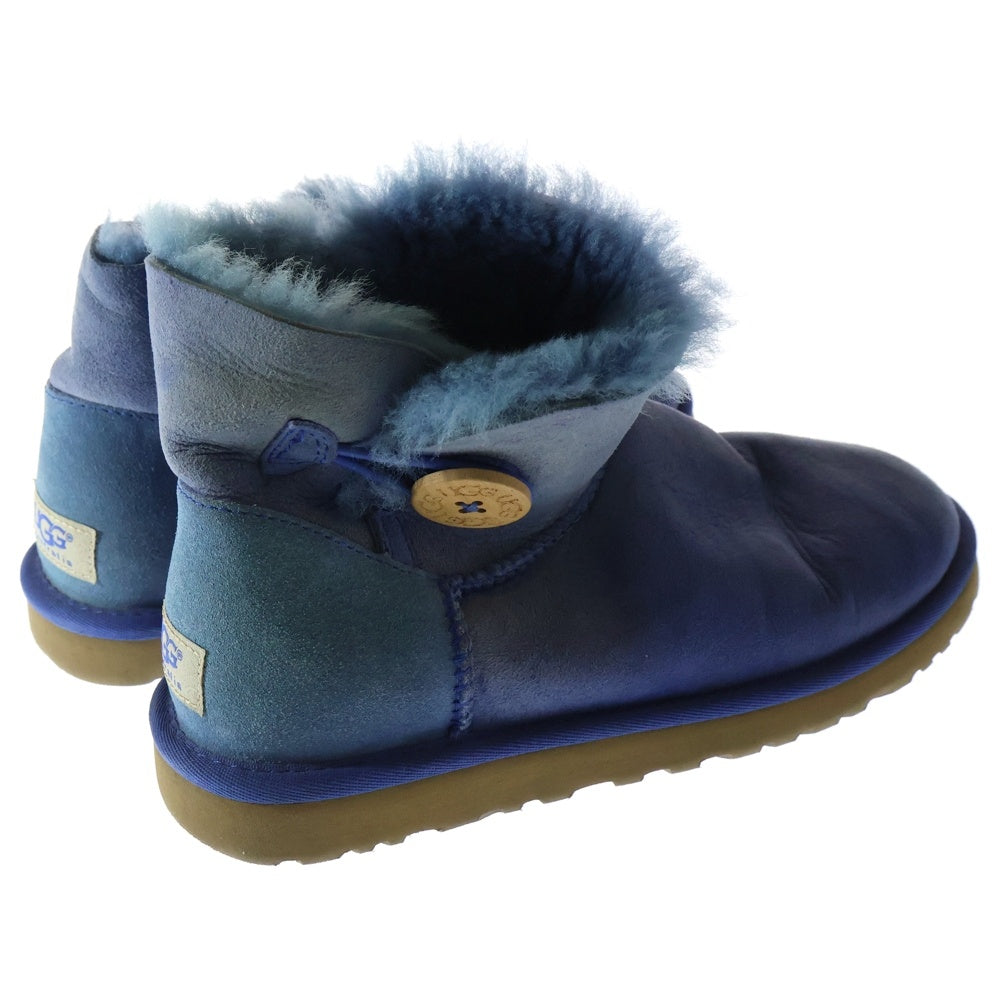 UGG(アグ) ボタン ショート ムートンブーツ ブルー US7/24.0cm 3352