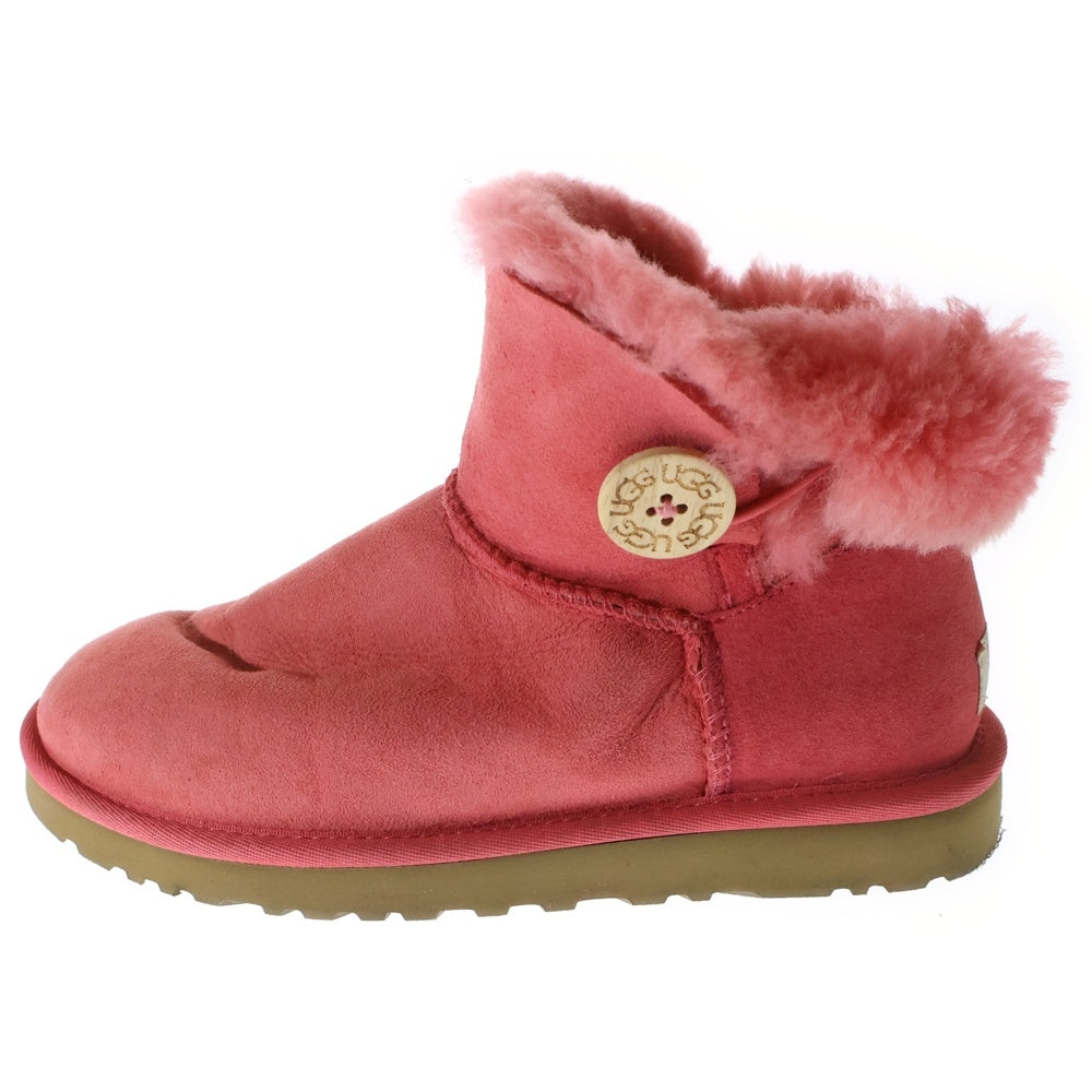 UGG(アグ) ボタン ショート ムートンブーツ ピンク US7/24.0cm 3352