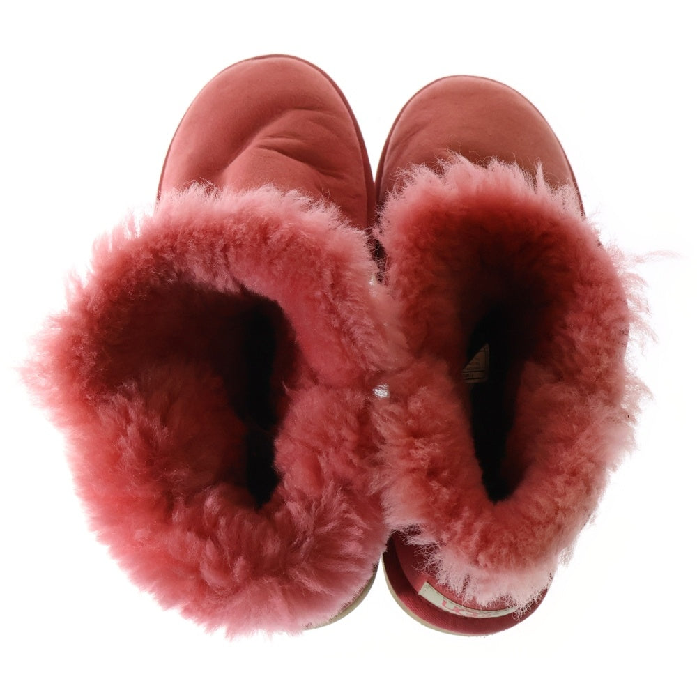 UGG(アグ) ボタン ショート ムートンブーツ ピンク US7/24.0cm 3352