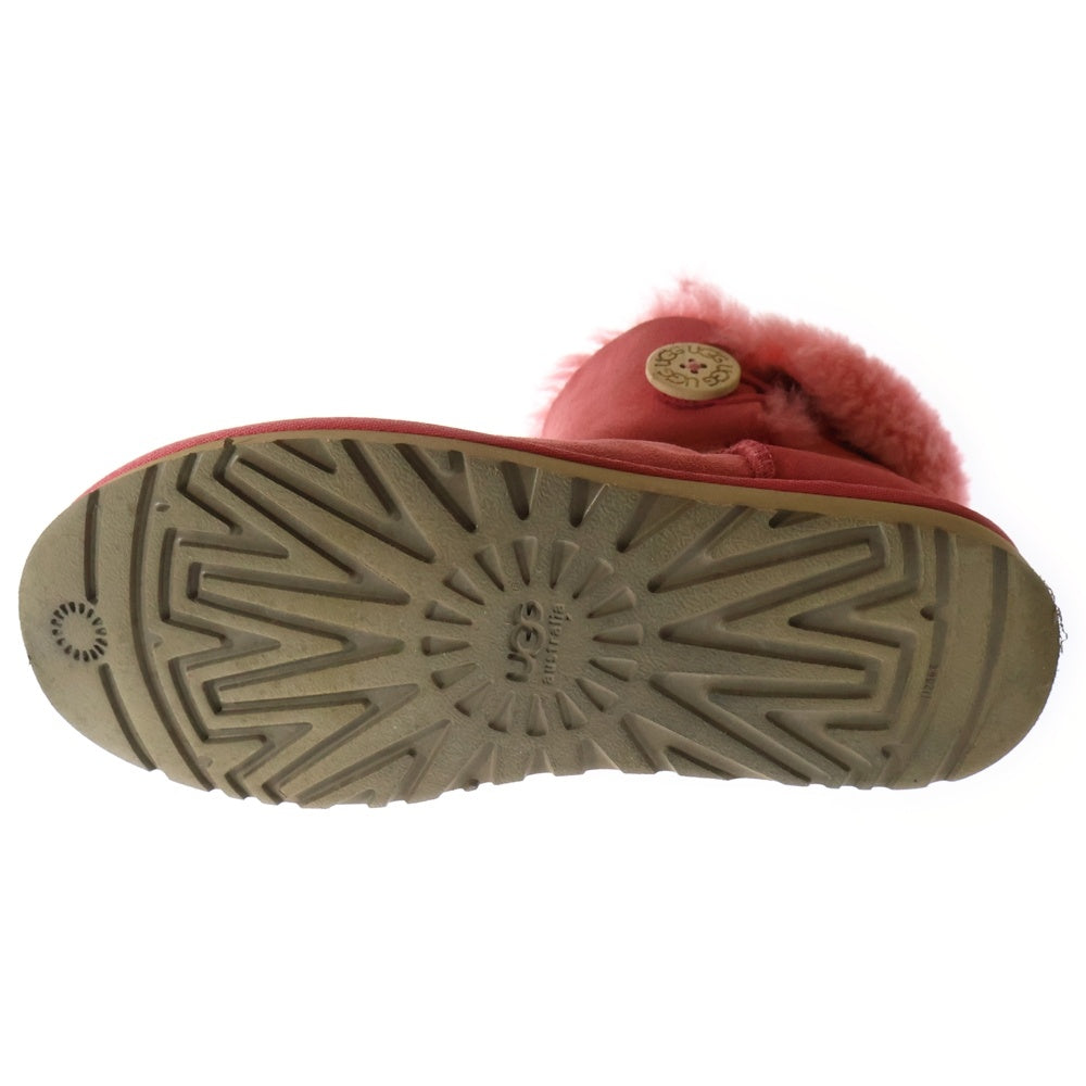UGG(アグ) ボタン ショート ムートンブーツ ピンク US7/24.0cm 3352
