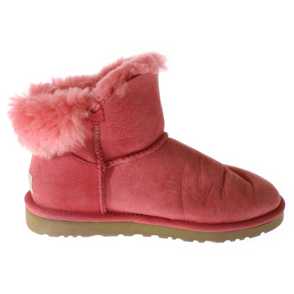 UGG(アグ) ボタン ショート ムートンブーツ ピンク US7/24.0cm 3352