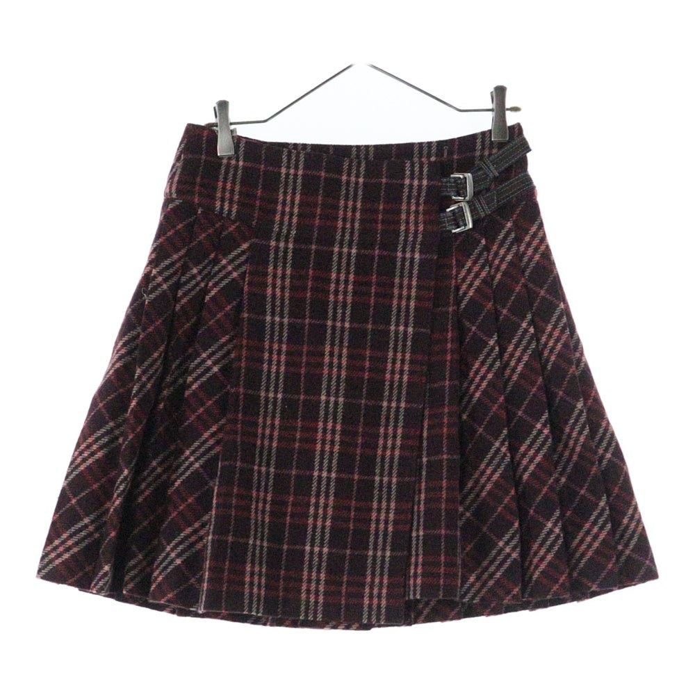 BURBERRY BLUE LABEL(バーバリーブルーレーベル) チェック柄 スカート バーガンディ