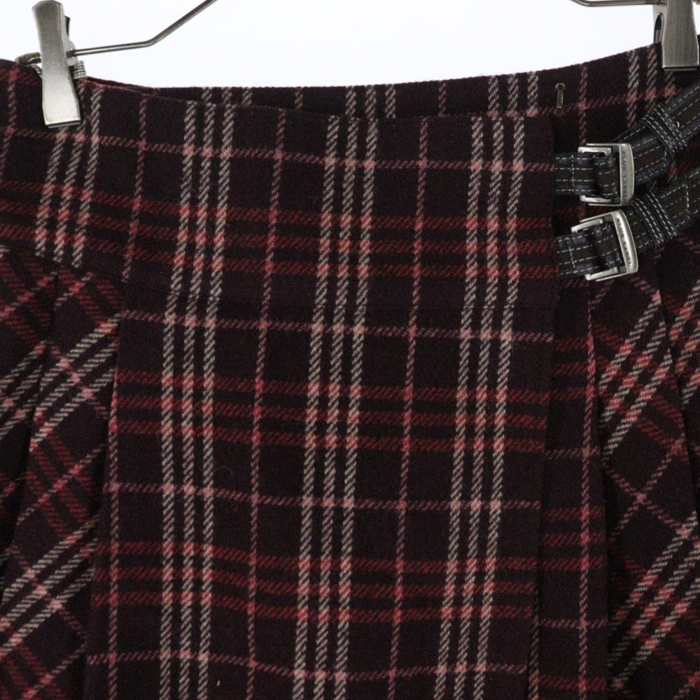BURBERRY BLUE LABEL(バーバリーブルーレーベル) チェック柄 スカート バーガンディ