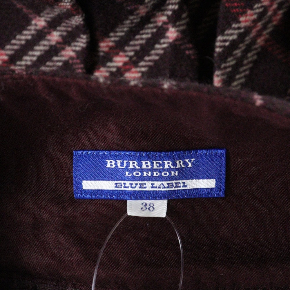 BURBERRY BLUE LABEL(バーバリーブルーレーベル) チェック柄 スカート バーガンディ