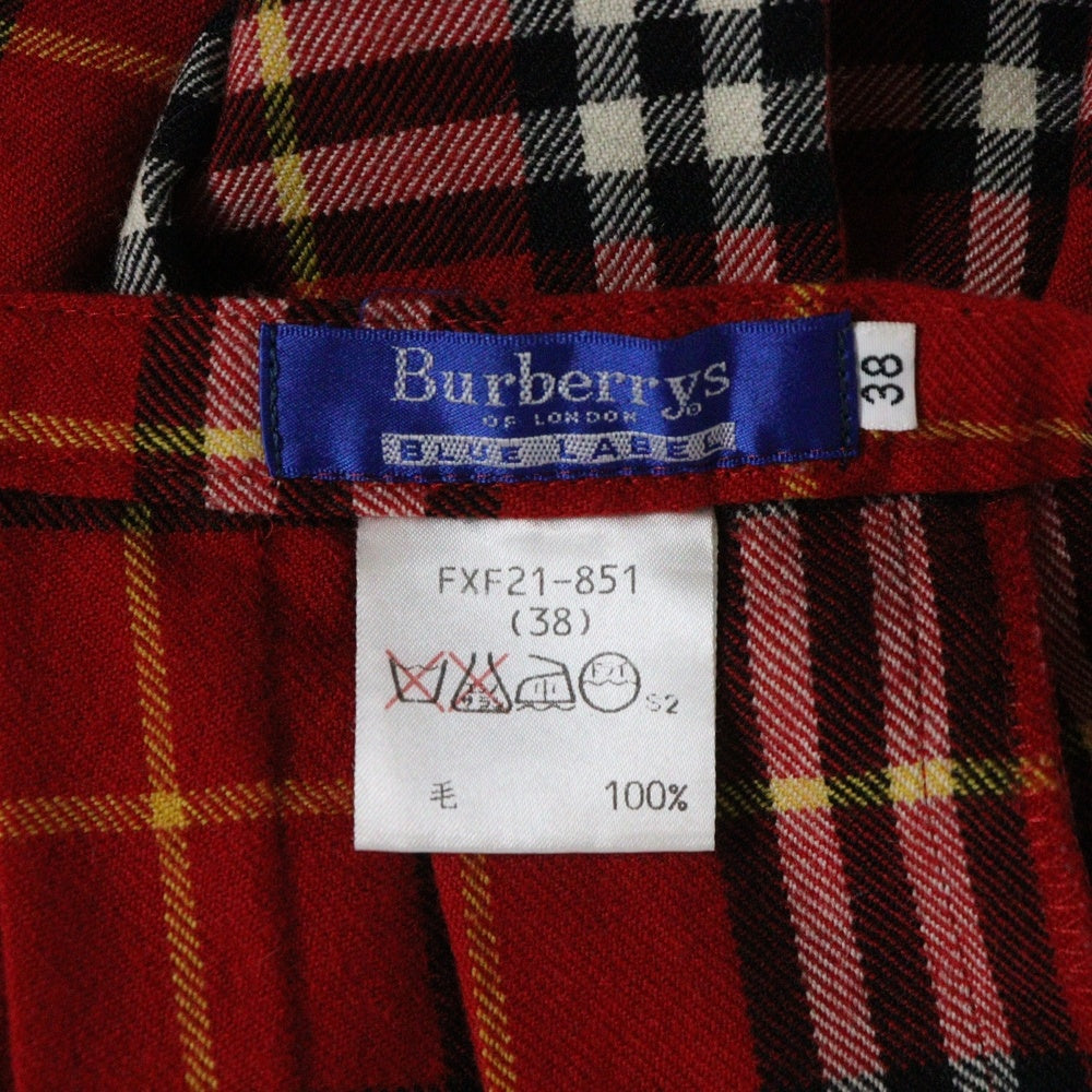 BURBERRY BLUE LABEL(バーバリーブルーレーベル) チェック柄 スカート レッド