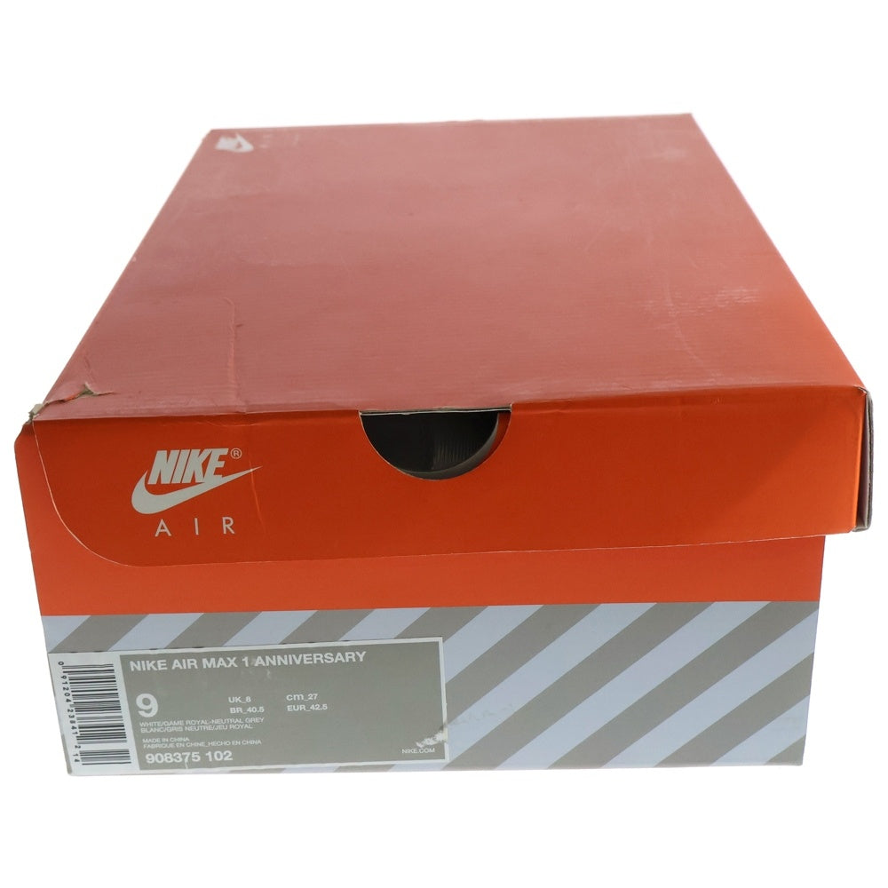 NIKE(ナイキ) 2017年製 AIR MAX 1 Anniversay Royal アニバーサリー ロイヤル ローカットスニーカー ホワイト ブルー US9/27.0cm 908375-102