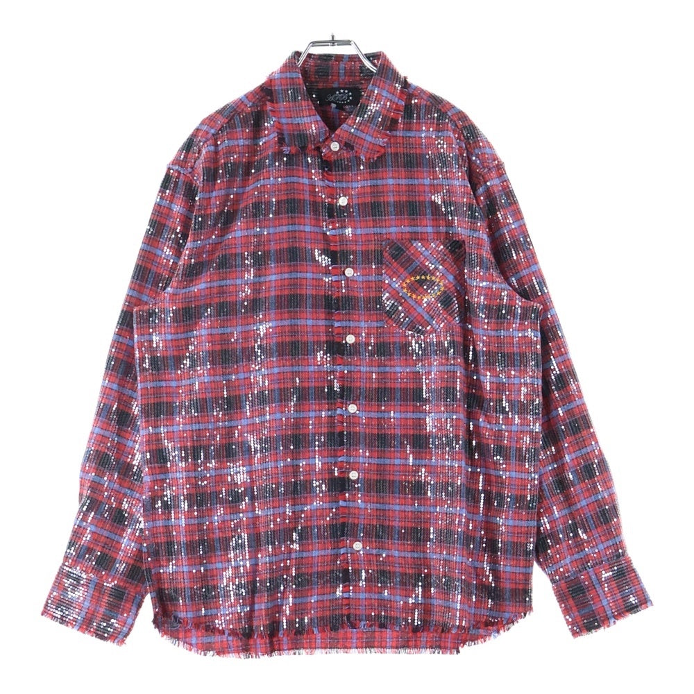 AFB(エーエフビー) Spangle Shirts スパンコール長袖シャツ レッド