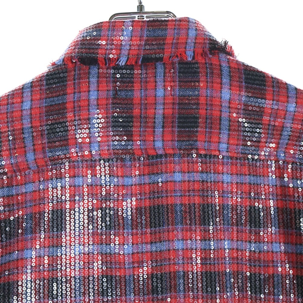 AFB(エーエフビー) Spangle Shirts スパンコール長袖シャツ レッド