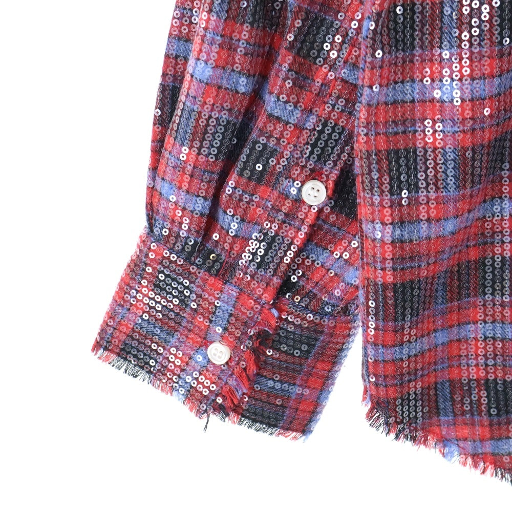 AFB(エーエフビー) Spangle Shirts スパンコール長袖シャツ レッド