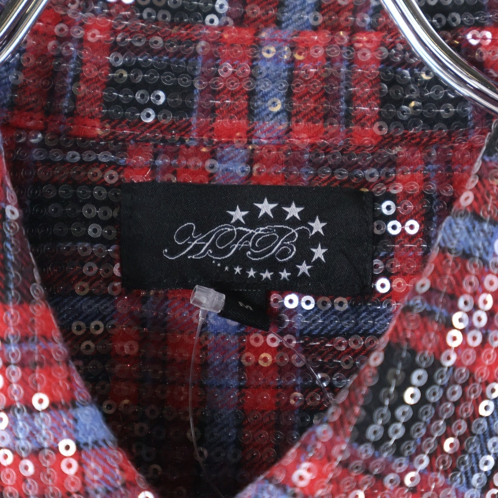 AFB(エーエフビー) Spangle Shirts スパンコール長袖シャツ レッド