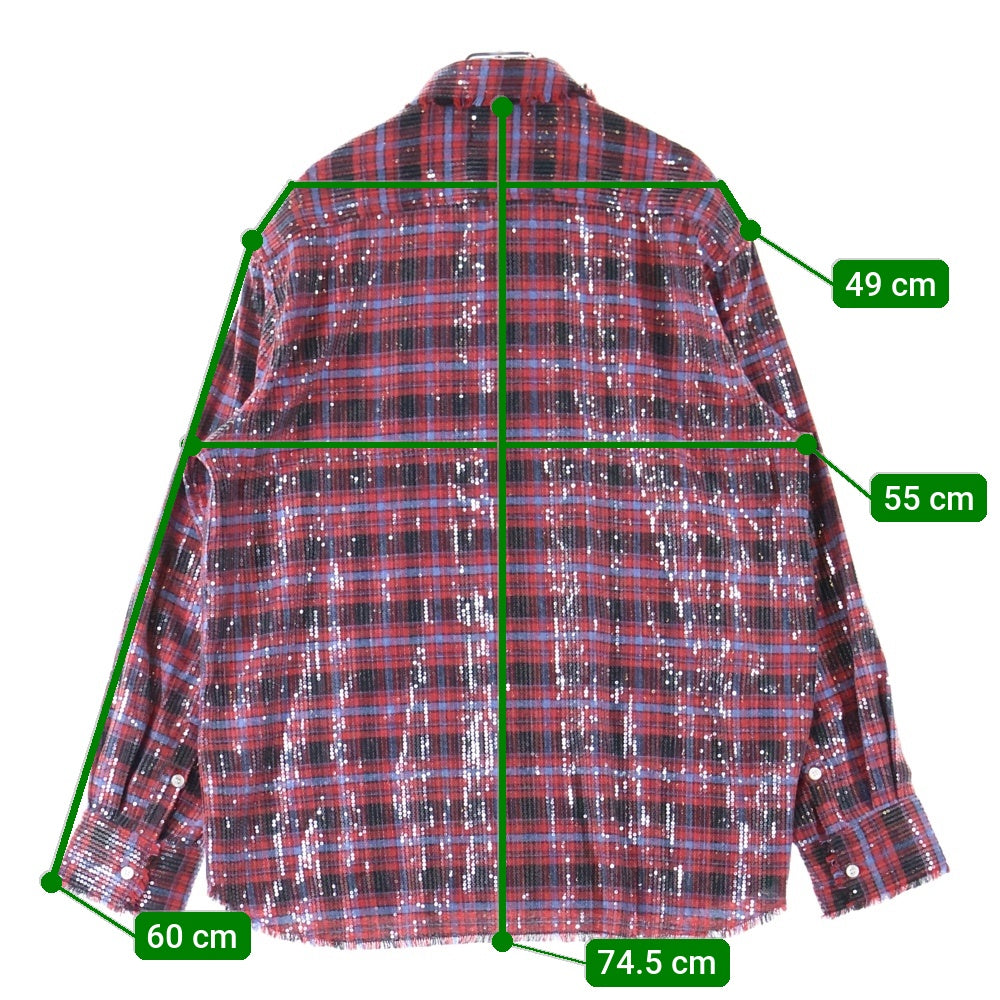 AFB(エーエフビー) Spangle Shirts スパンコール長袖シャツ レッド