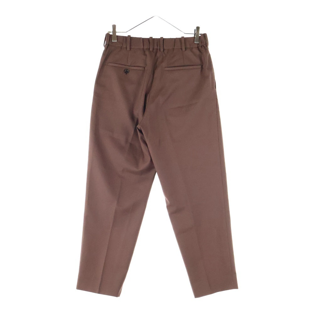 MARKAWARE(マーカウェア) FRONT PLEATS PEGTOP ORGANIC WOOL TROPICAL スラックスパンツ ブラウン A20A-04PT01C