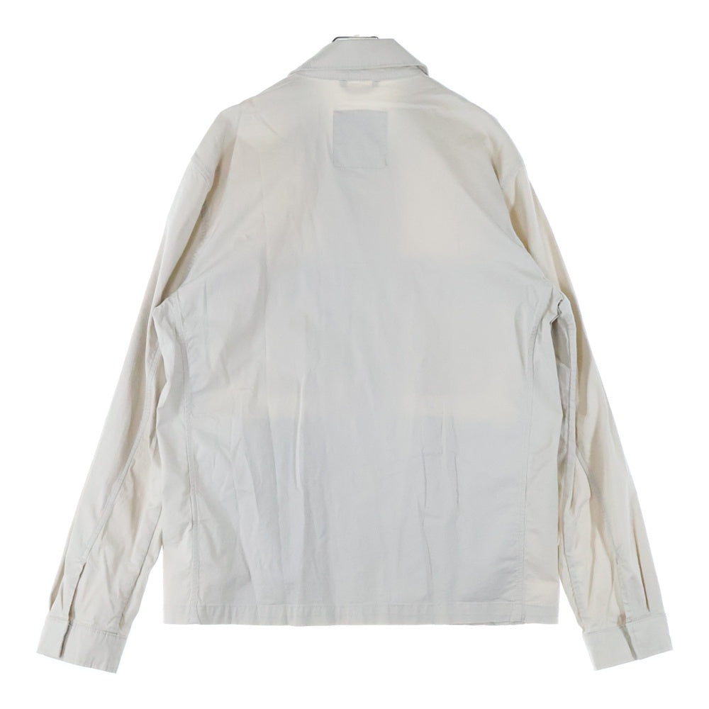 Abercrombie&Fitch(アバクロンビーアンドフィッチ) フロントボタン 2ポケット コットン 長袖シャツ ロングスリーブ アイボリー