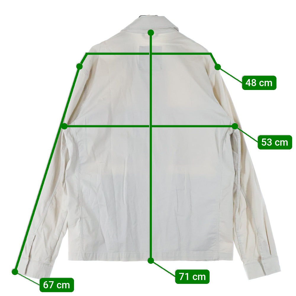 Abercrombie&Fitch(アバクロンビーアンドフィッチ) フロントボタン 2ポケット コットン 長袖シャツ ロングスリーブ アイボリー