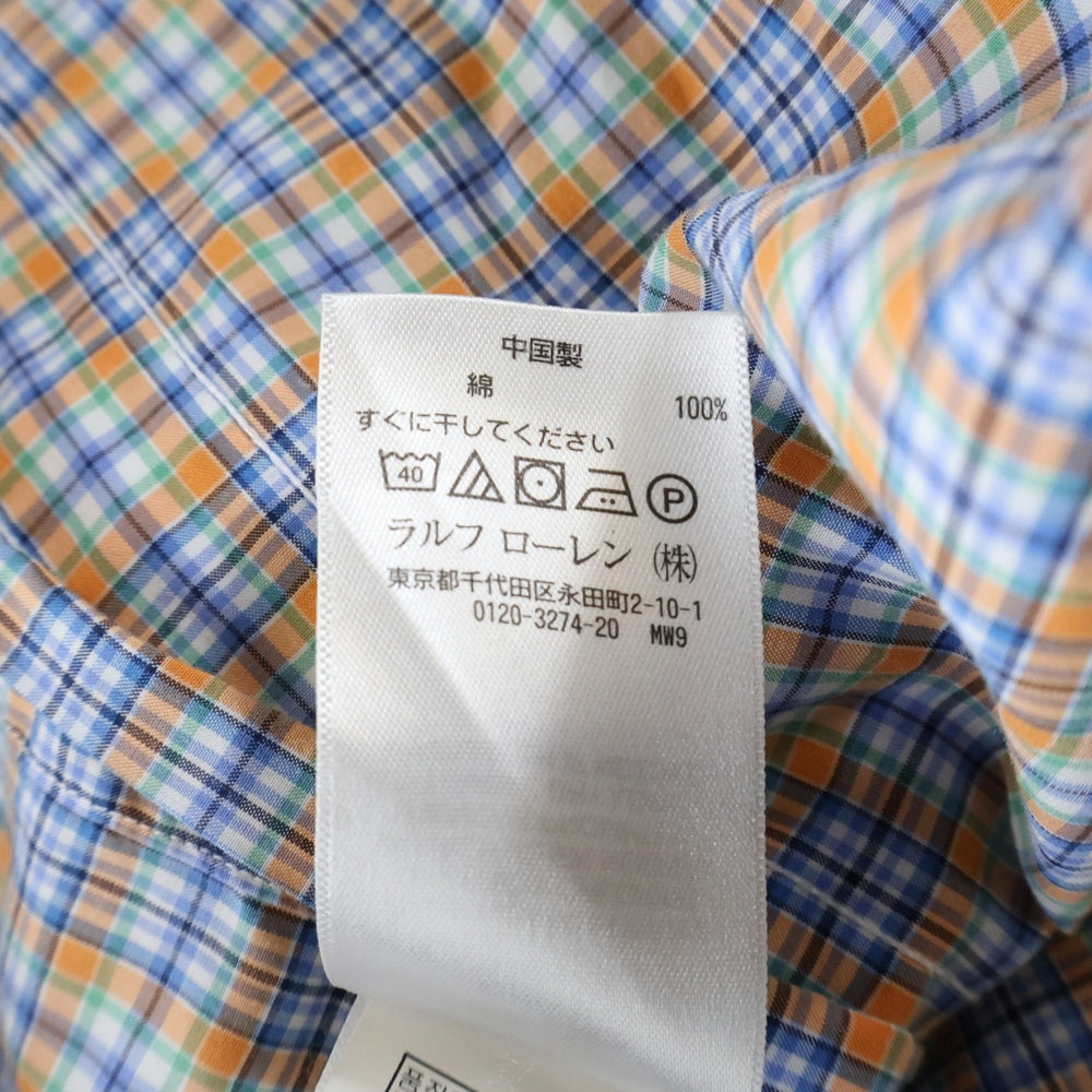 POLO RALPH LAUREN(ポロラルフローレン) チェック柄 長袖シャツ ブルー/オレンジ