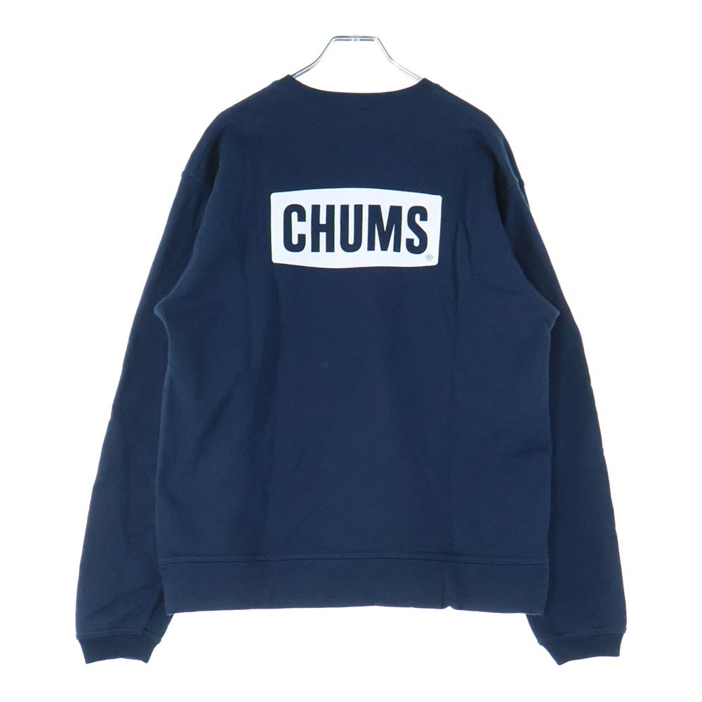 NO BRAND(ノーブランド) CHUMS ロゴ刺繍 クルーネック 長袖スウェット トレーナー ネイビー