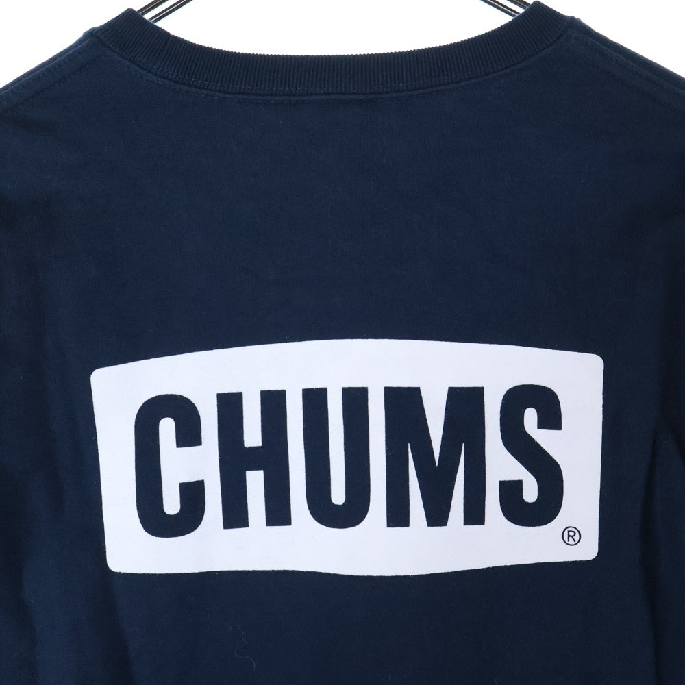 NO BRAND(ノーブランド) CHUMS ロゴ刺繍 クルーネック 長袖スウェット トレーナー ネイビー