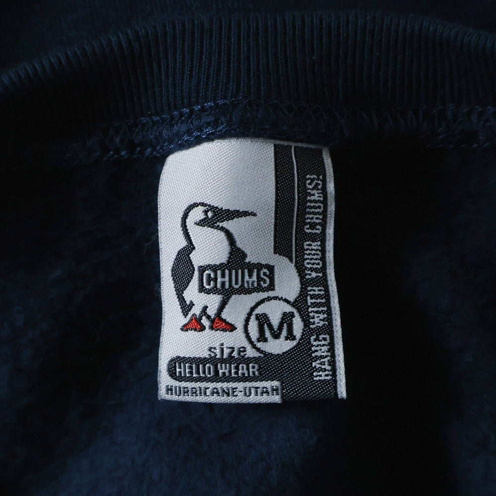 NO BRAND(ノーブランド) CHUMS ロゴ刺繍 クルーネック 長袖スウェット トレーナー ネイビー