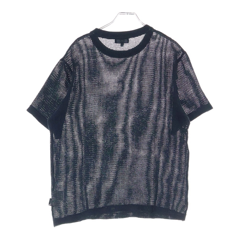 STUSSY(ステューシー) Cotton Mesh Tee メッシュ クルーネック Tシャツ 半袖カットソー ブラック