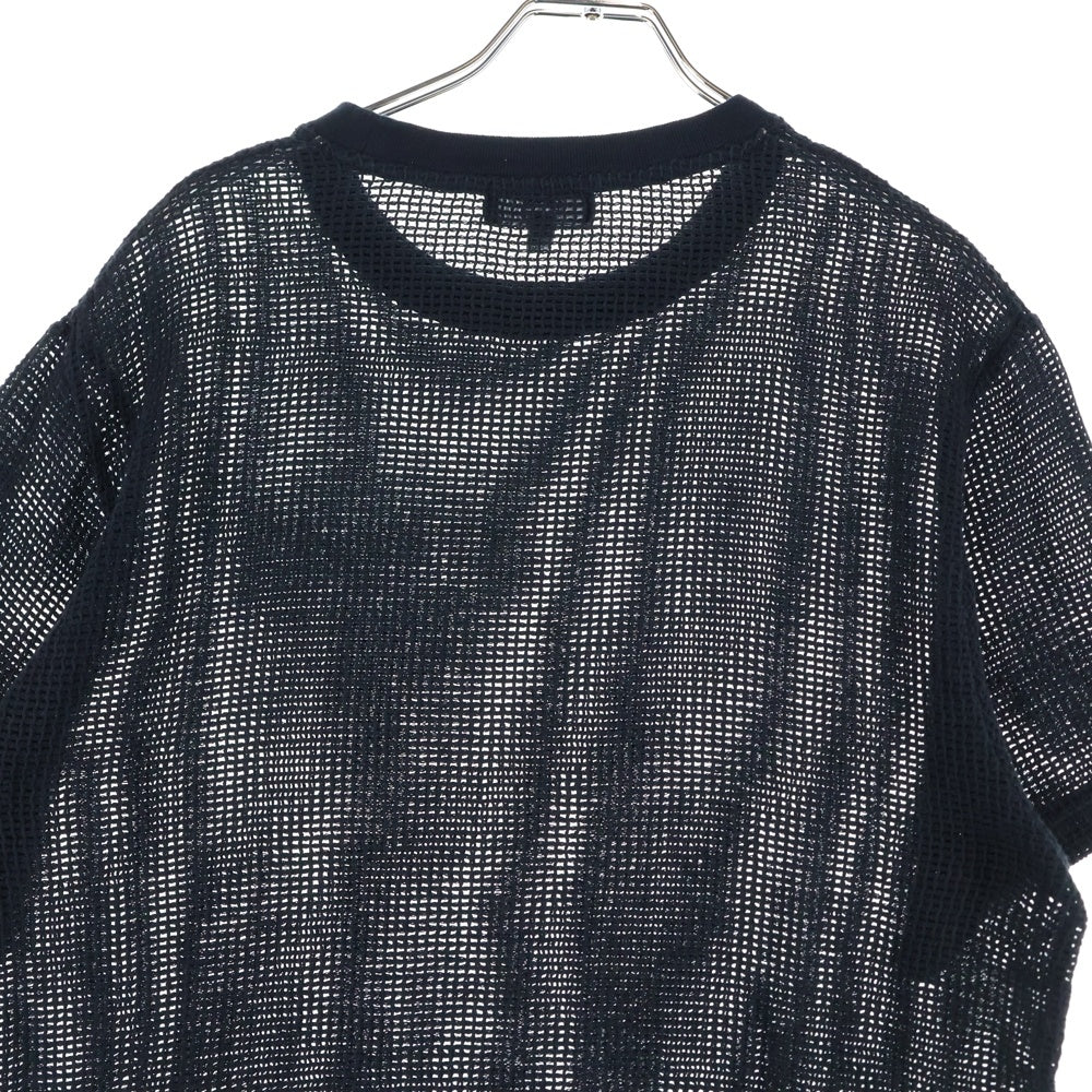 STUSSY(ステューシー) Cotton Mesh Tee メッシュ クルーネック Tシャツ 半袖カットソー ブラック
