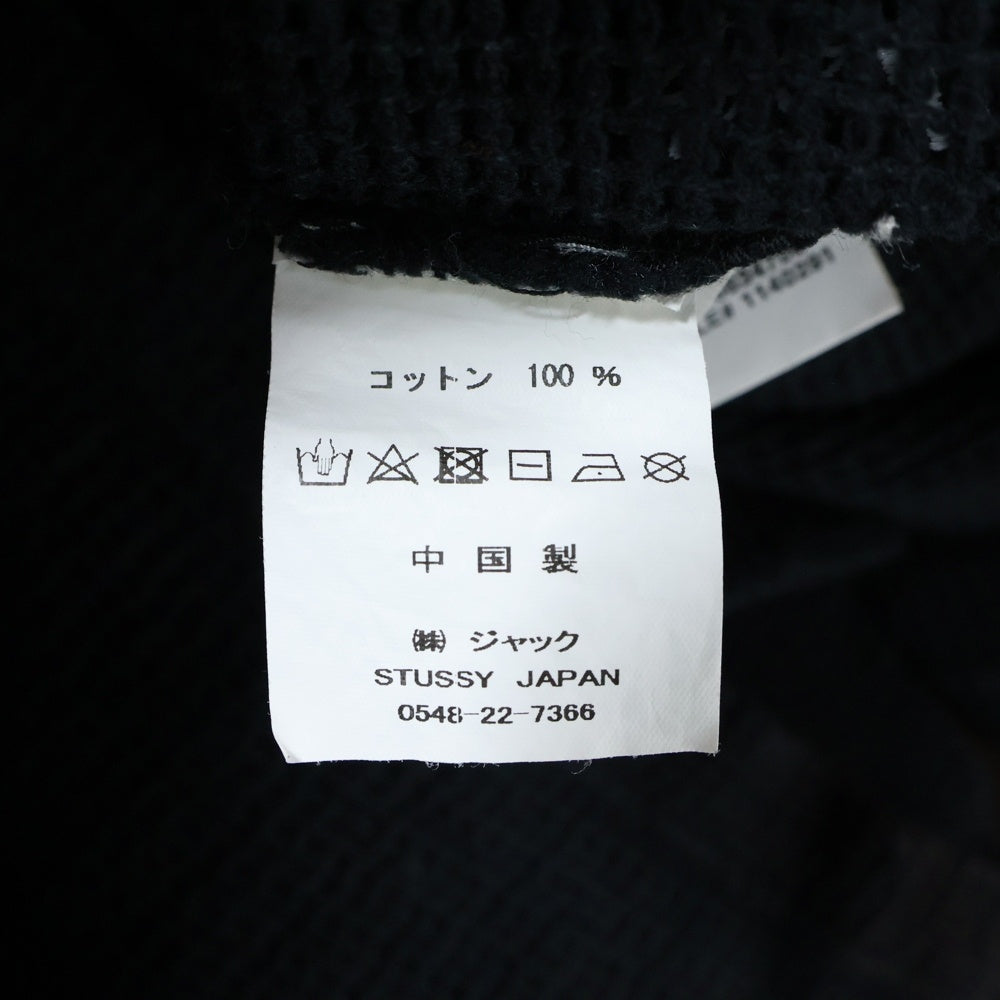 STUSSY(ステューシー) Cotton Mesh Tee メッシュ クルーネック Tシャツ 半袖カットソー ブラック