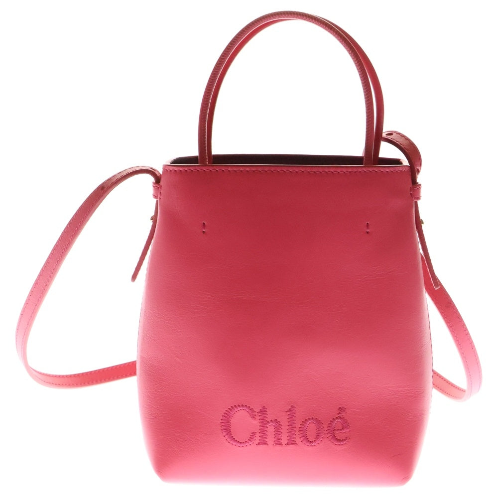 Chloe(クロエ) Sense MICRO TOTE センス マイクロトート バイカラー 2WAY ハンド ショルダーバッグ ピンク/レッド