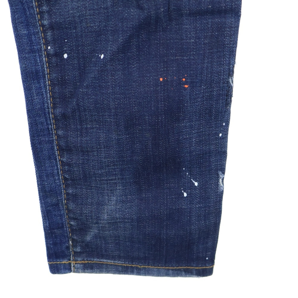 DSQUARED2(ディースクエアード) 20SS Skater Jean ダメージ加工 スリムフィット ストレッチデニムパンツ ジーンズ インディゴ S74LB0686 S30342