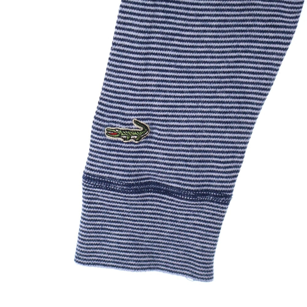 NO BRAND(ノーブランド) CROCODILE モックネック 長袖Tシャツ ネイビー/ホワイト