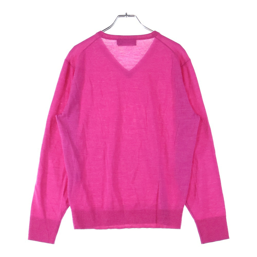 NEWYORKER(ニューヨーカー) Vネック ウール長袖カーディガン ピンク 11-51-9520
