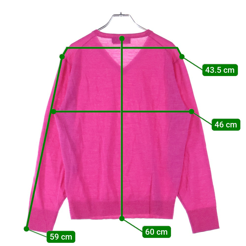 NEWYORKER(ニューヨーカー) Vネック ウール長袖カーディガン ピンク 11-51-9520