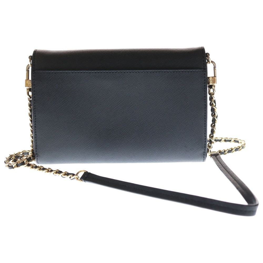 TORY BURCH(トリー バーチ) ダブルT チェーン ショルダーバッグ レザー ブラック