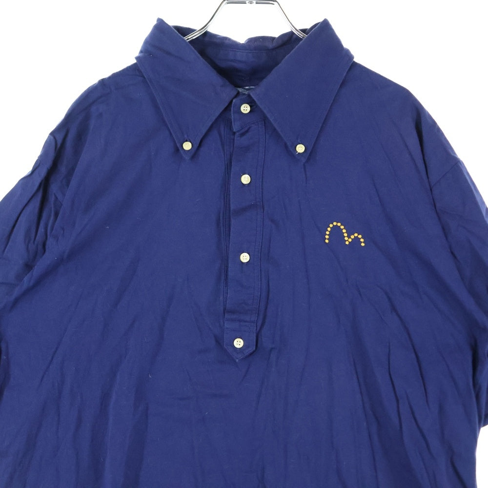 EVISU(エビス) カモメ ボタンダウン 半袖シャツ ポロシャツ ネイビー