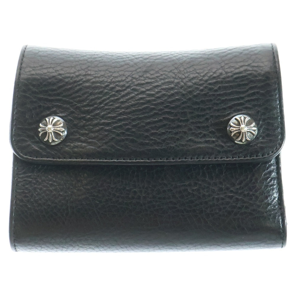CHROME HEARTS(クロムハーツ) WAVE MINI ウェーブミニ レザーウォレット 財布 ブラック BCA373