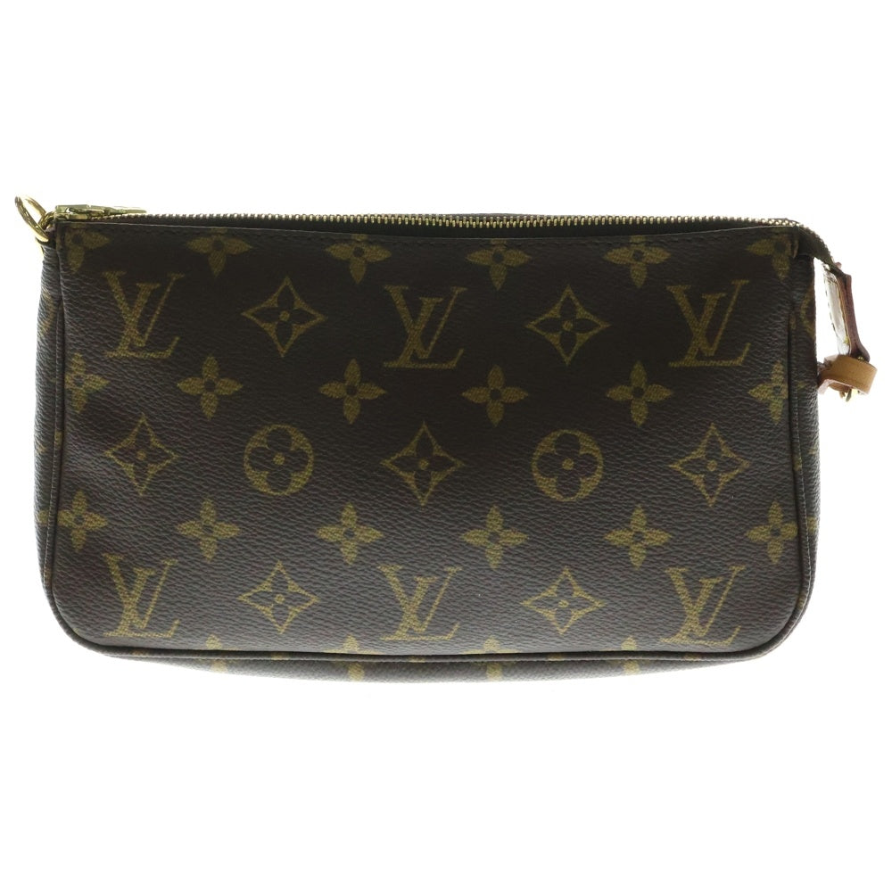 LOUIS VUITTON(ルイヴィトン) ポシェットアクセソワール モノグラム PVC レザー アクセサリーポーチ ハンドバッグ ゴールド金具 ブラウン