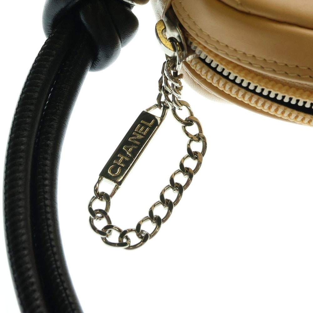 CHANEL(シャネル) カンボンライン ワンショルダーバッグ ベージュ/ブラック ラムスキン SV金具