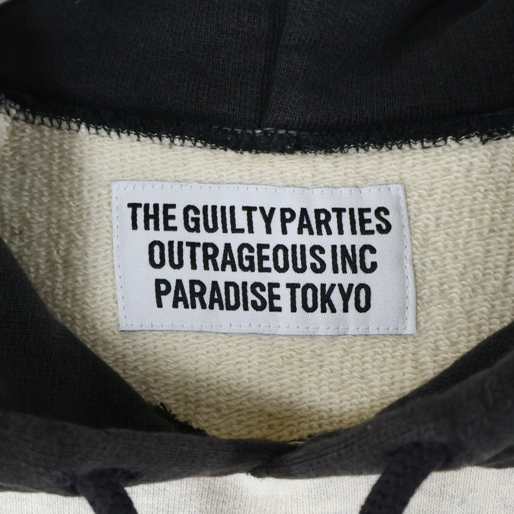 WACKO MARIA(ワコマリア) TWO-TONE WASHED HEAVY WEIGHT PULLOVER HOODED SWEAT SHIRT フーディ プルオーバーパーカー アイボリー/ブラック