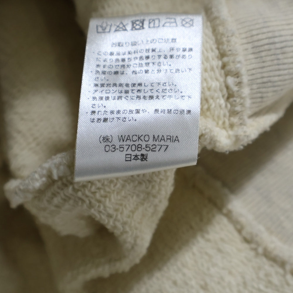 WACKO MARIA(ワコマリア) TWO-TONE WASHED HEAVY WEIGHT PULLOVER HOODED SWEAT SHIRT フーディ プルオーバーパーカー アイボリー/ブラック