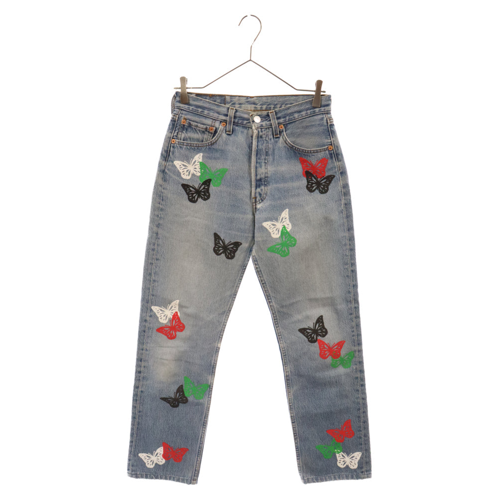 About Dreams(アバウトドリームズ) Butterfly Denim バタフライペイント リメイクデニムパンツ インディゴ