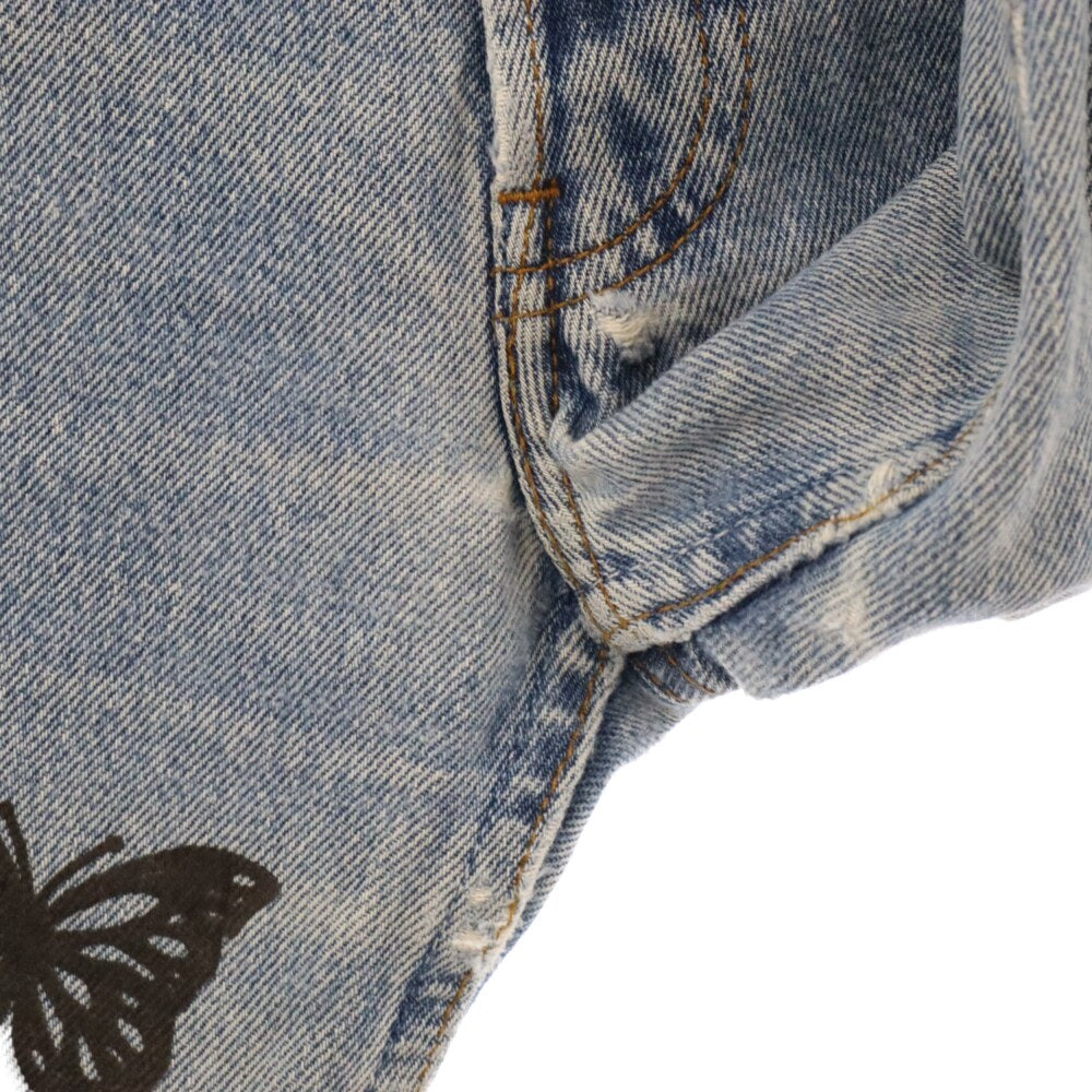 About Dreams(アバウトドリームズ) Butterfly Denim バタフライペイント リメイクデニムパンツ インディゴ