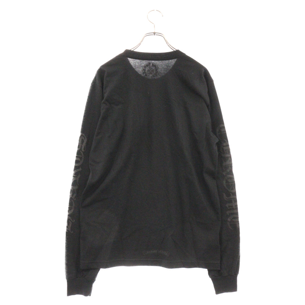 CHROME HEARTS(クロムハーツ) Neck Logo L/S TEE ネックロゴ ホースシュー プリント 長袖Tシャツ カットソー ブラック