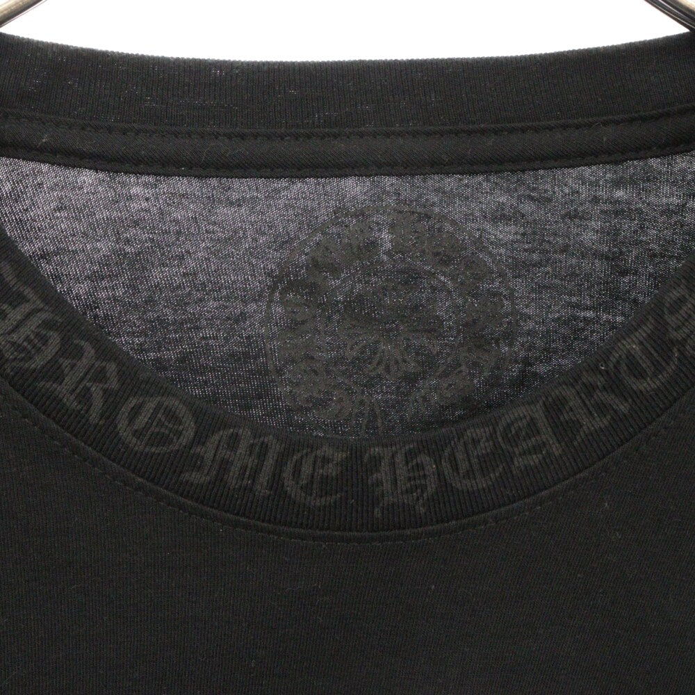 CHROME HEARTS(クロムハーツ) Neck Logo L/S TEE ネックロゴ ホースシュー プリント 長袖Tシャツ カットソー ブラック