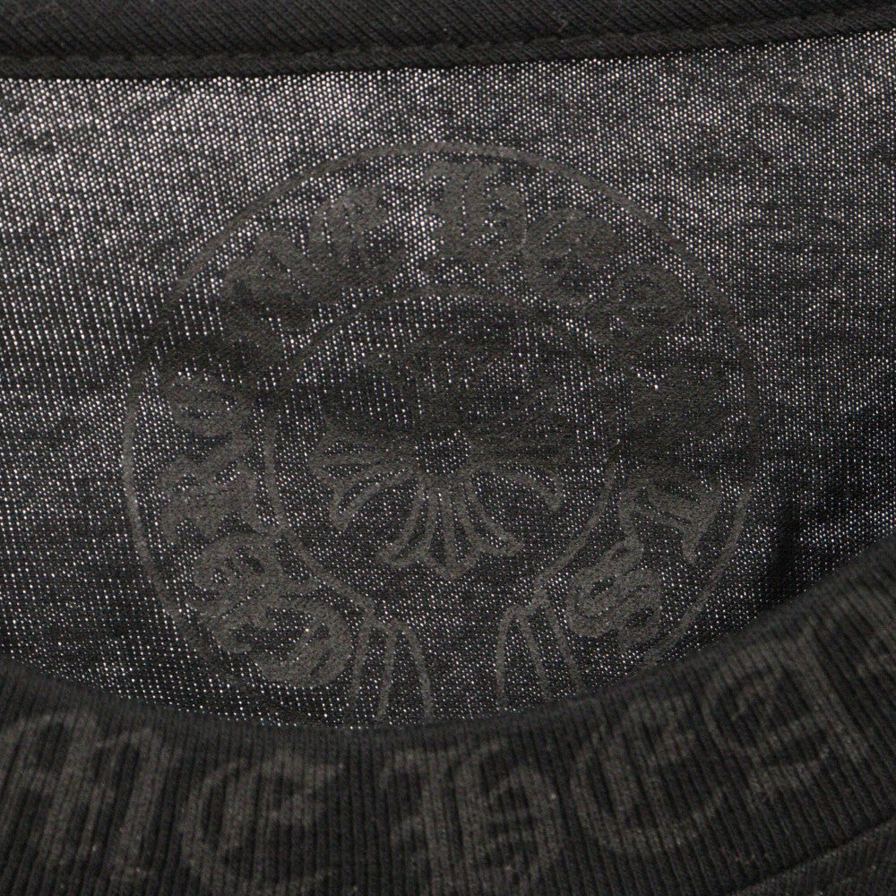 CHROME HEARTS(クロムハーツ) Neck Logo L/S TEE ネックロゴ ホースシュー プリント 長袖Tシャツ カットソー ブラック