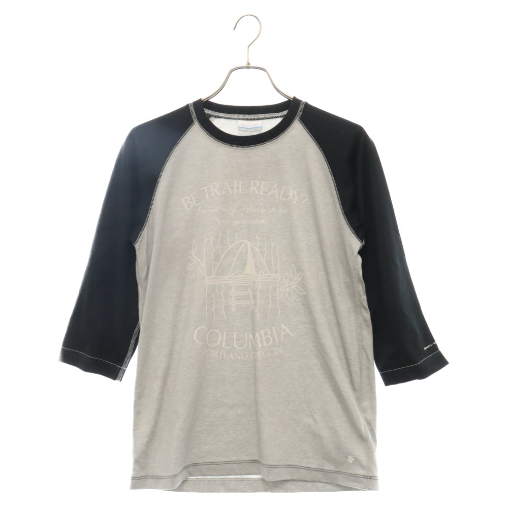 Columbia(コロンビア) 7分丈 ラグラン ロゴプリントTシャツ カットソー グレー PM2609