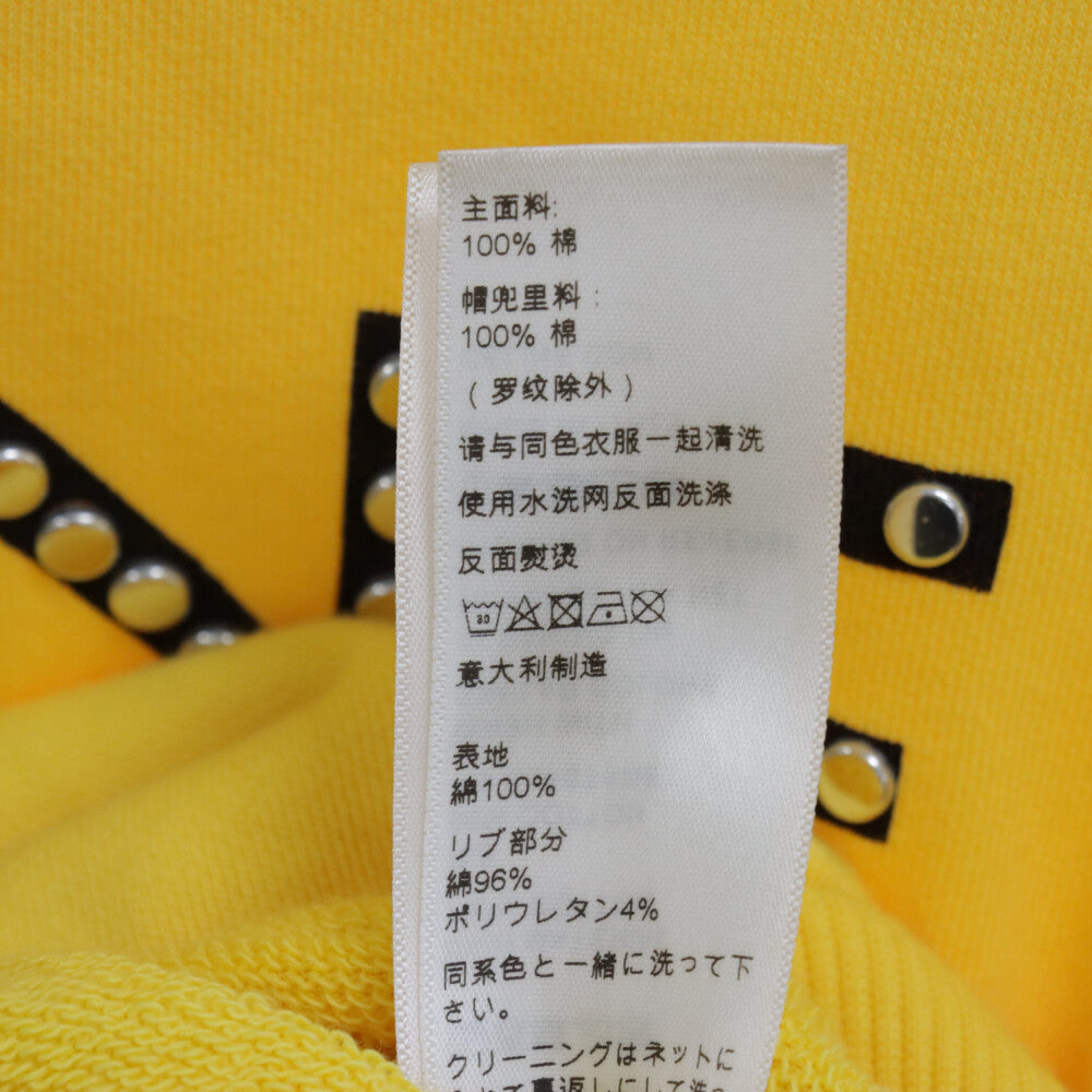CELINE(セリーヌ) 22SS STUDS LOGO HOODIE スタッズロゴ プルオーバー スウェット パーカー フーディ イエロー 2Y695670Q
