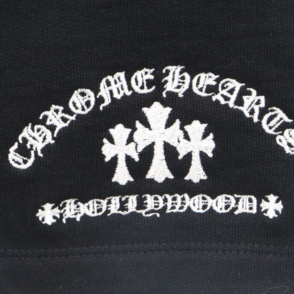 CHROME HEARTS(クロムハーツ) Y NOT Cemetery Cross Sweat Shorts ワイノット セメタリークロス 刺繍 ハーフスウェットパンツ ショーツ ブラック