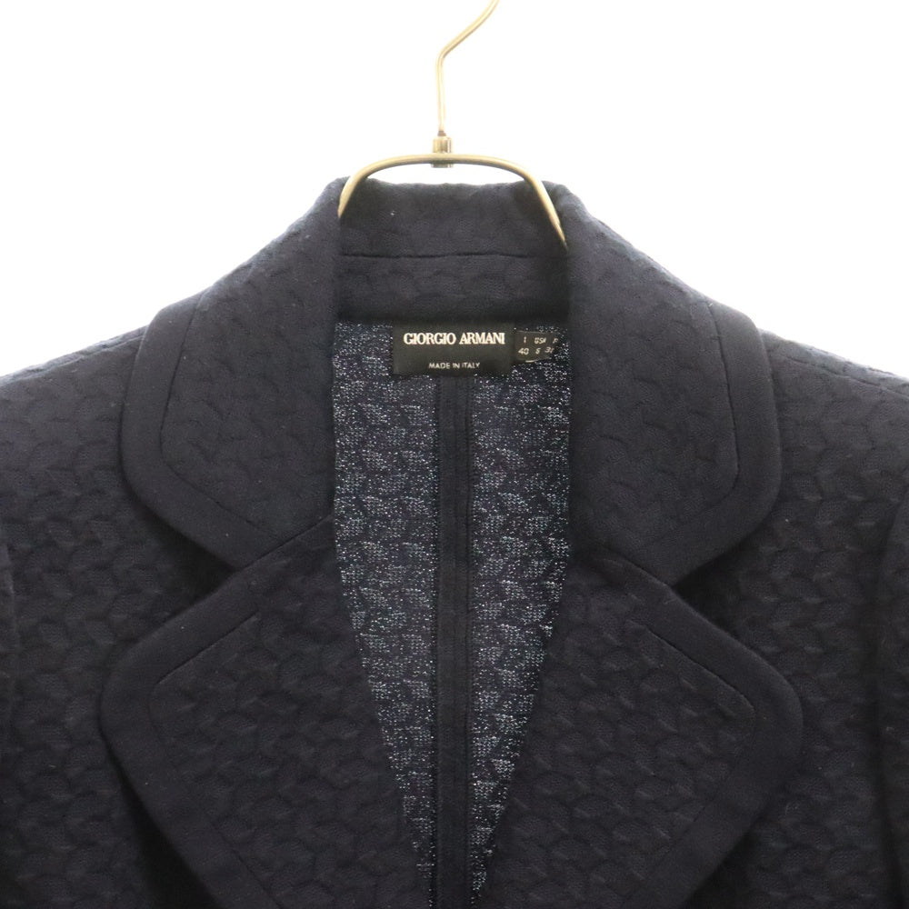 GIORGIO ARMANI(ジョルジオアルマーニ) 3B エンボス コットンテーラードジャケット ネイビー