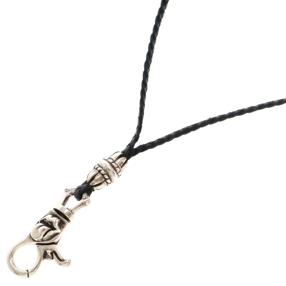 CHROME HEARTS(クロムハーツ) LIPS&TONGUE LANYARS リップ&タン ランヤード クリップホルダー レザーネックレス シルバー/ブラック